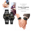 2019 Lover Watch Couple A Pair Hand Watch OLEVS 5868 Couro Strap Minimalista WaterProof Quartz Watch Para Homens E Mulheres